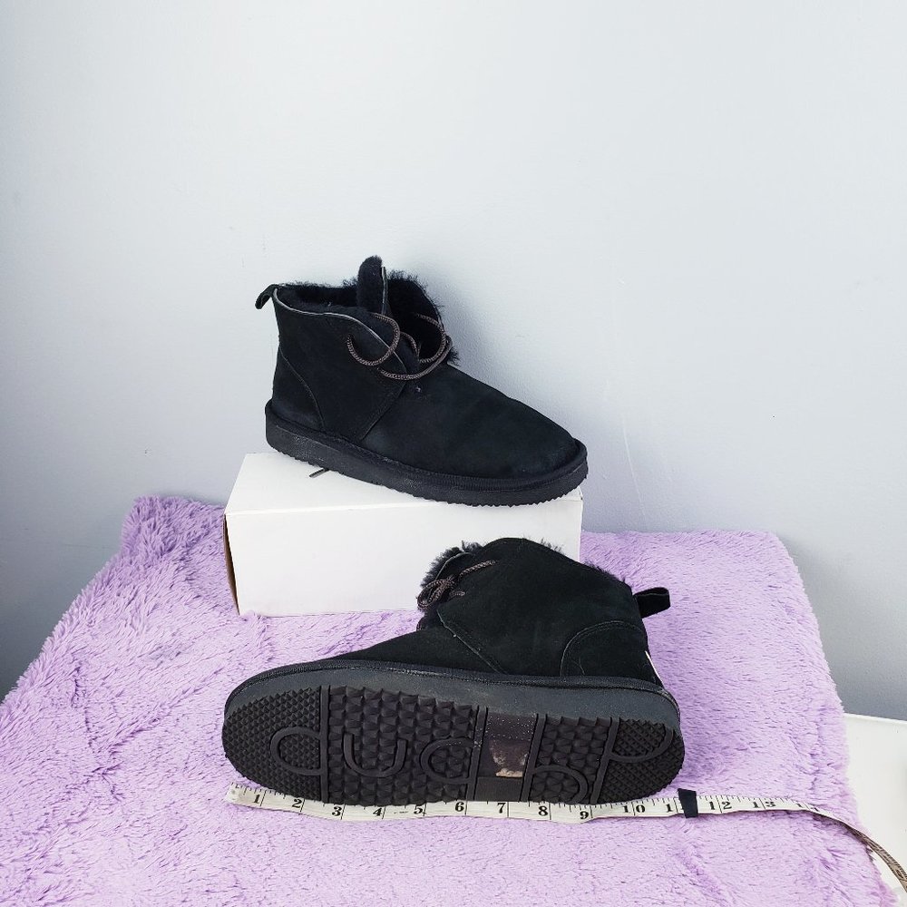 CALF LEATHER+SHEEPSKIN SHEARLING FUR BLACK Native Snow Boot 9 Auabp Australia